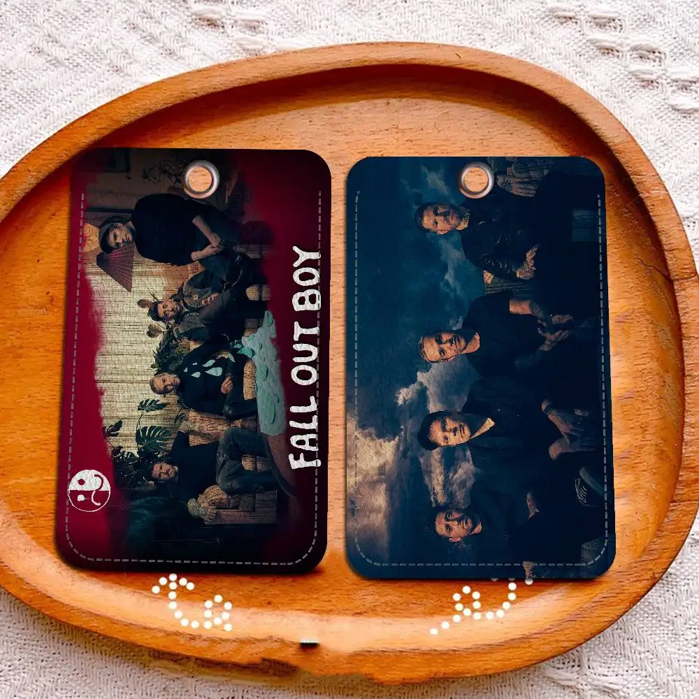 

Classic Band A-All O-Out B-Boy Bank Card,Subway, Bus Card Holder Keychain Key Ring Door Access Tags ID Card Case Keychain