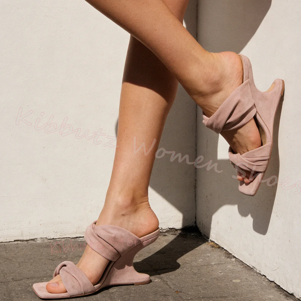Sandalias de tacón original de terciopelo y cuero para mujer, con tiras cruzadas anchas, sin cordones, cómodas para el verano, informales, para la playa, vacaciones, calzado sexy