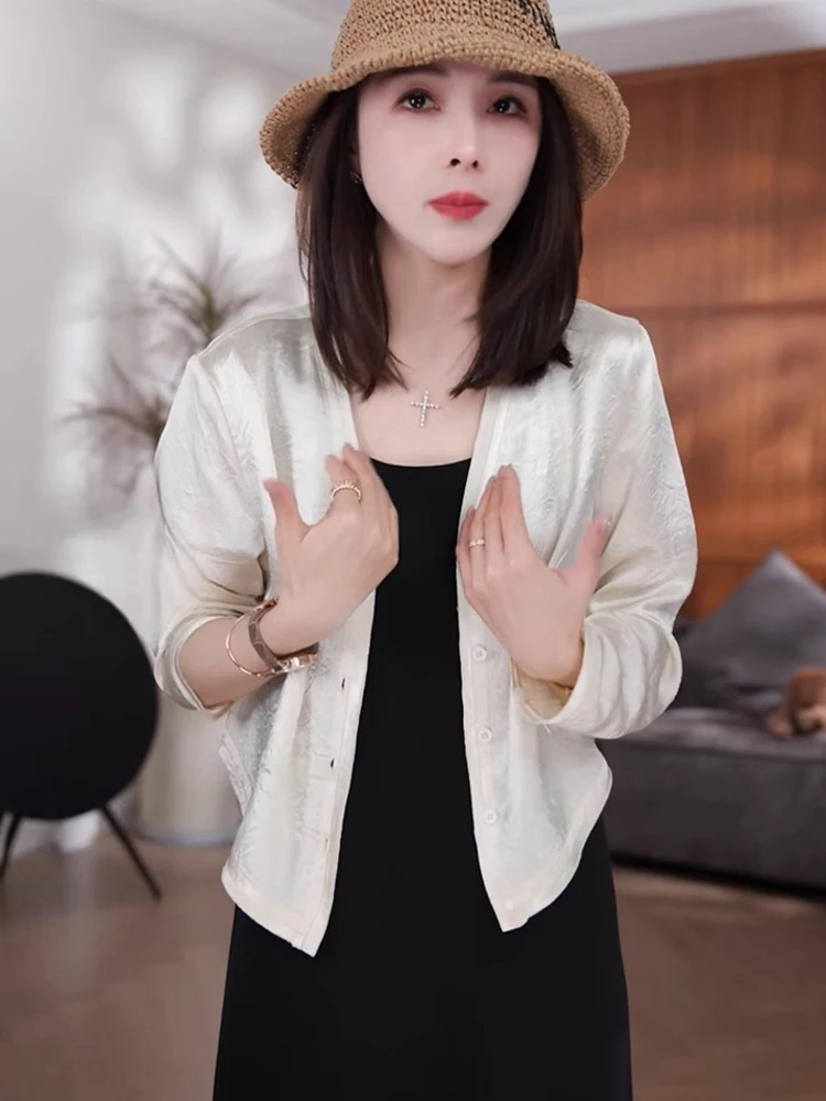 

Женская повседневная куртка Ele Long Sve с защитой от солнца, модная, простая, универсальная верхняя одежда для ранней осени