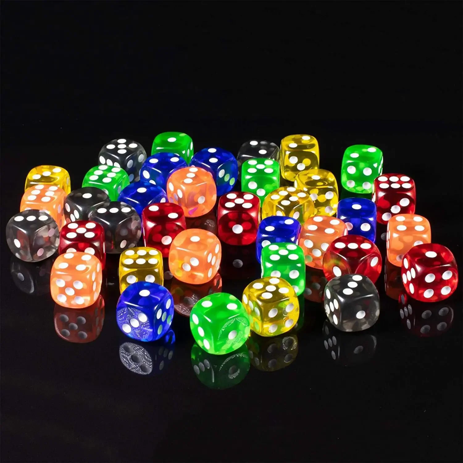 10pcs/st Round Transparent Dice 10 Kinds Colors Plastic Dice Toy Accessories 16mm