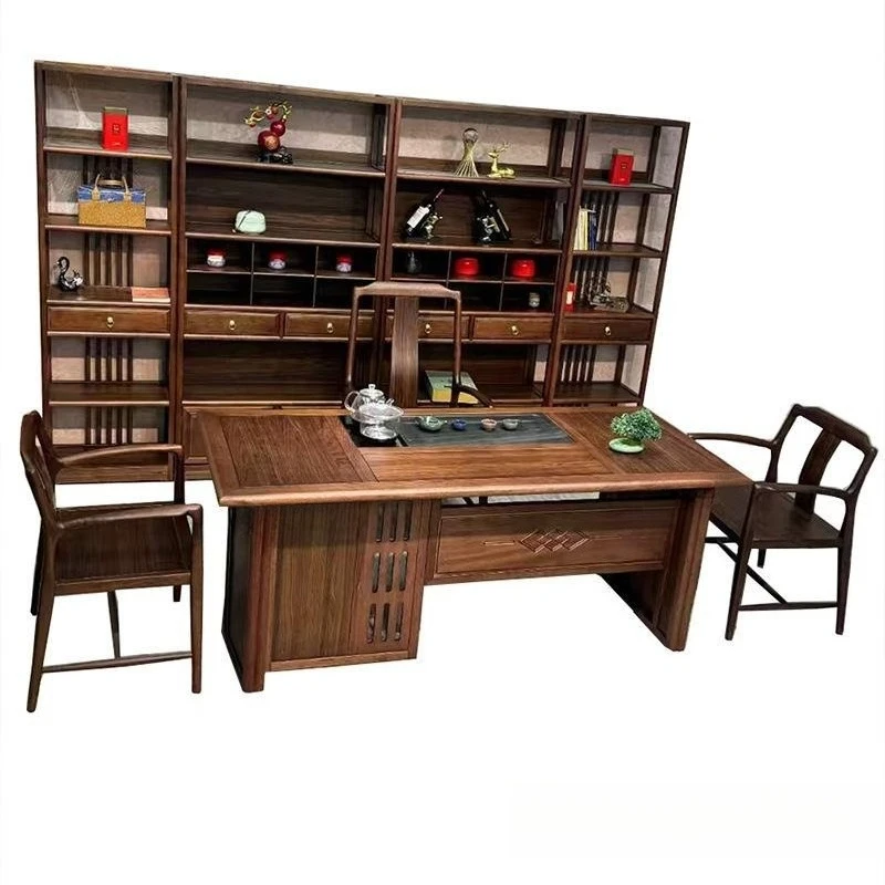 

New Chinese golden rosewood tea table and chair combination office desk