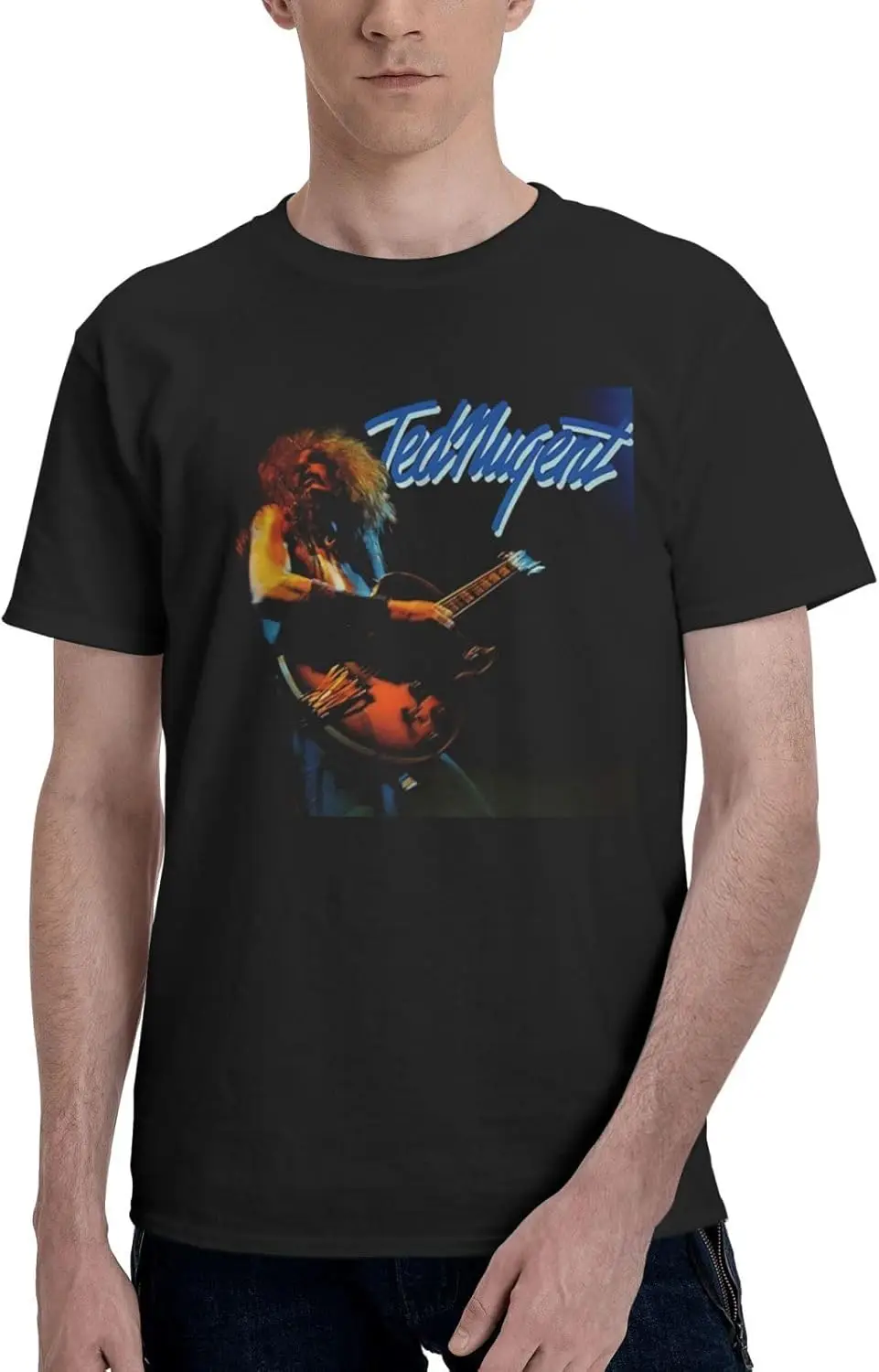 

Футболка Ted Singer Nugent, мужские летние хлопковые топы, одежда с круглым вырезом и короткими рукавами