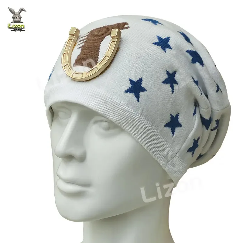 

qa156Jo's Bizarre Adventure Шапочки Star Steel Ball Run Johnny Joestar Косплей Шерстяная шляпа