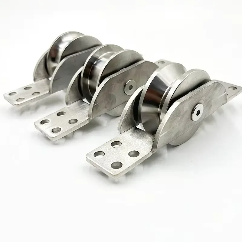 Heavy Duty 304 Stainless Steel Lower Moving Wheel Track With Bearing Pulleys For H U V Marine Wheels And Industrial Casters