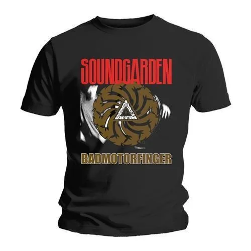 Camiseta de algodón con estampado de Soundgarden Badmotorfinger, ropa de calle de rock grunge de los años 90, camiseta de manga corta con cuello redondo unisex
