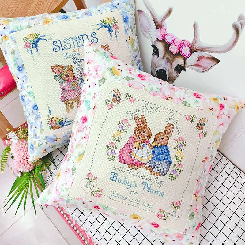 

Cool Breeze DMC Cross Stitch Kit Living Room New Style Sofa Pillow Home Patchwork Pillow Printing Cotton