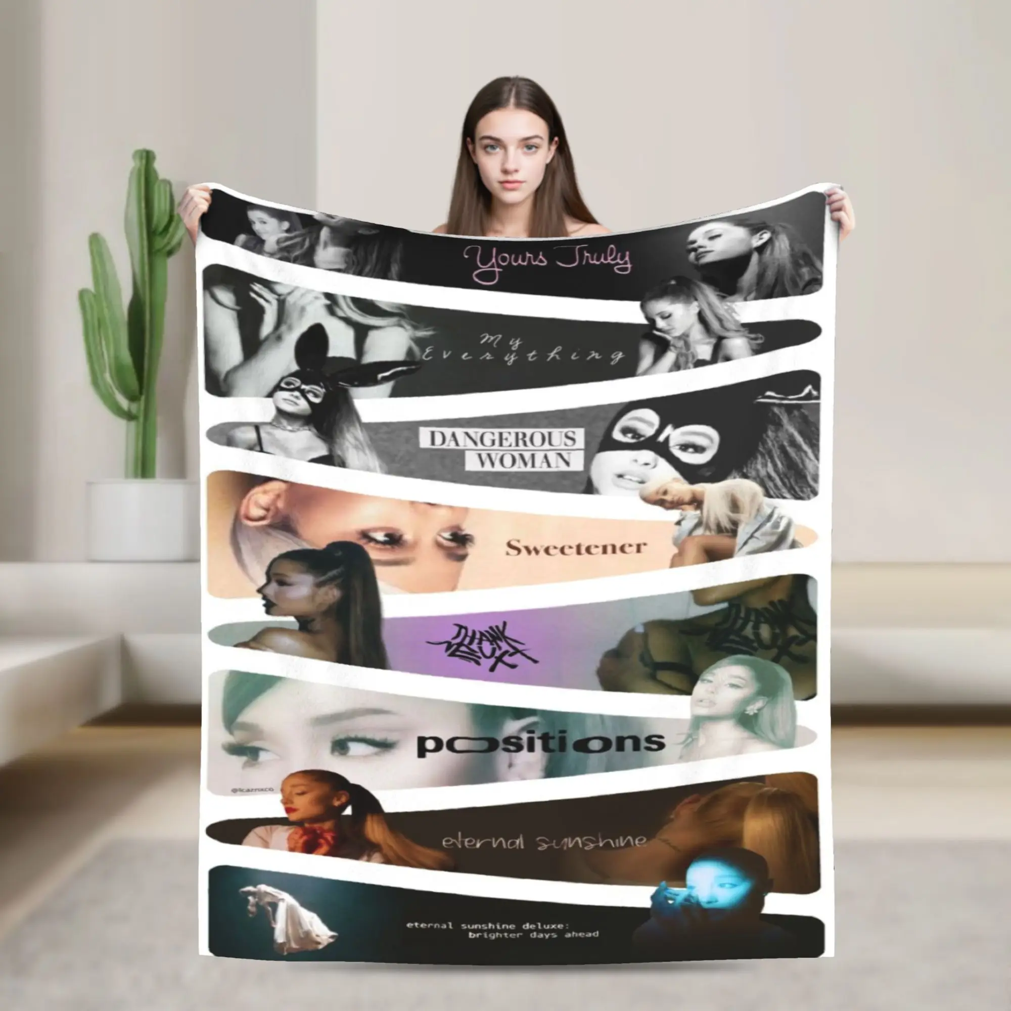 Ariana Grande music singer fan gift  Blanket Super Soft Warm  Throw Blankets for Couch 50x60 Inch Multiple Sizes Bedspreads