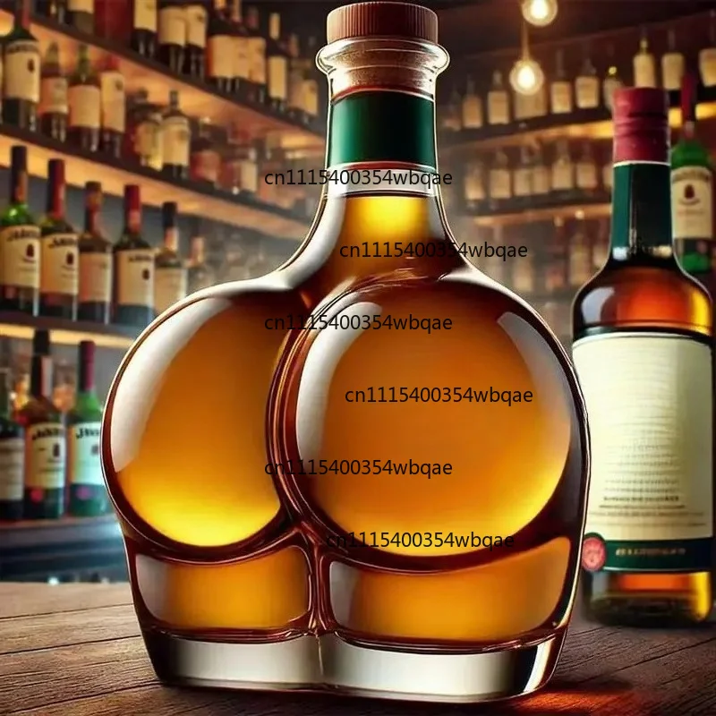 ZOCI-FOR Creative Glass Craft Bottle, Transparent Whiskey Shaped Glass Bottle, Novelty Desktop Decor Craft