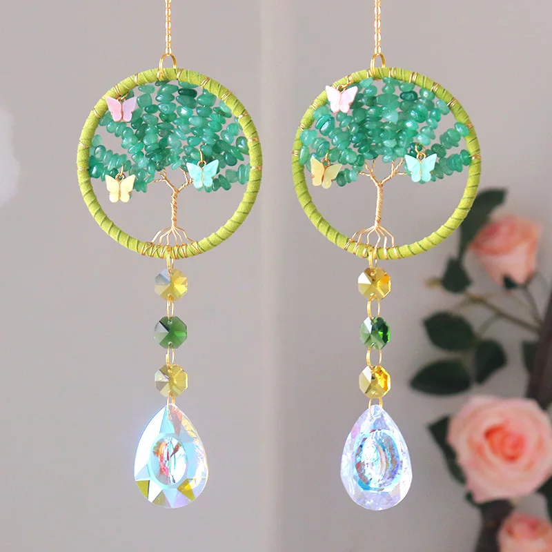 Crystal Sun Crysta Pendant Flower Wind Chimes Flower Garden Light-collecting Ornament Garden Accessories Sun Catcher Wind Chime