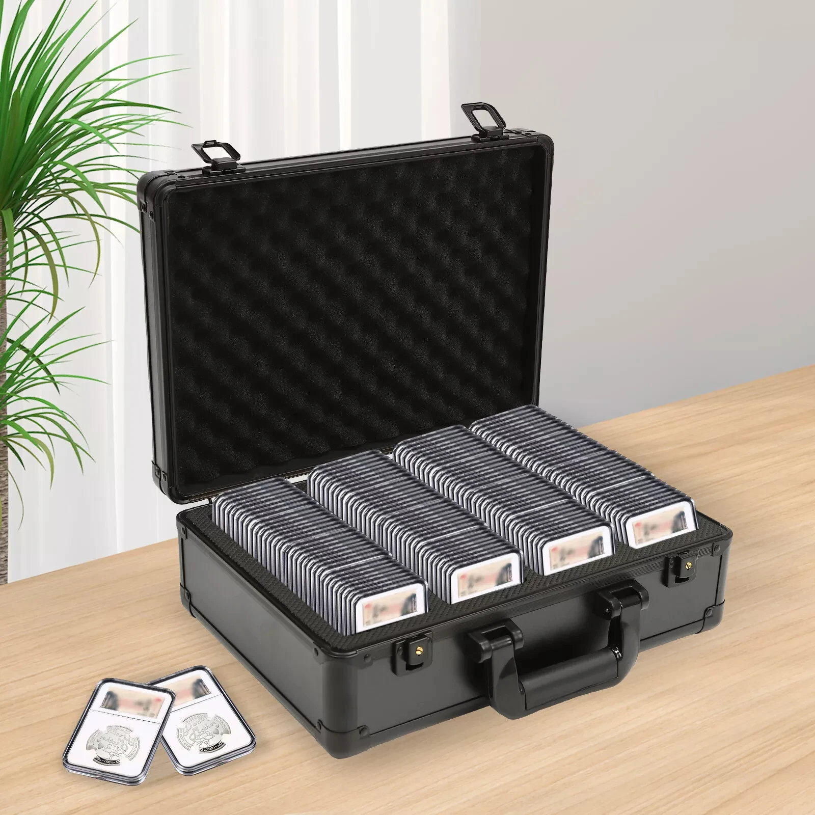 

4-Slot Coin Slab Case, Anti-Slip Graded Coin Storage Box