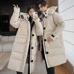 -30 Winter Cold Resistant Women's Men's X-long Down Jacket 2023 New top grade Couple 90% White Duck Down Thicken Warm Down Coat