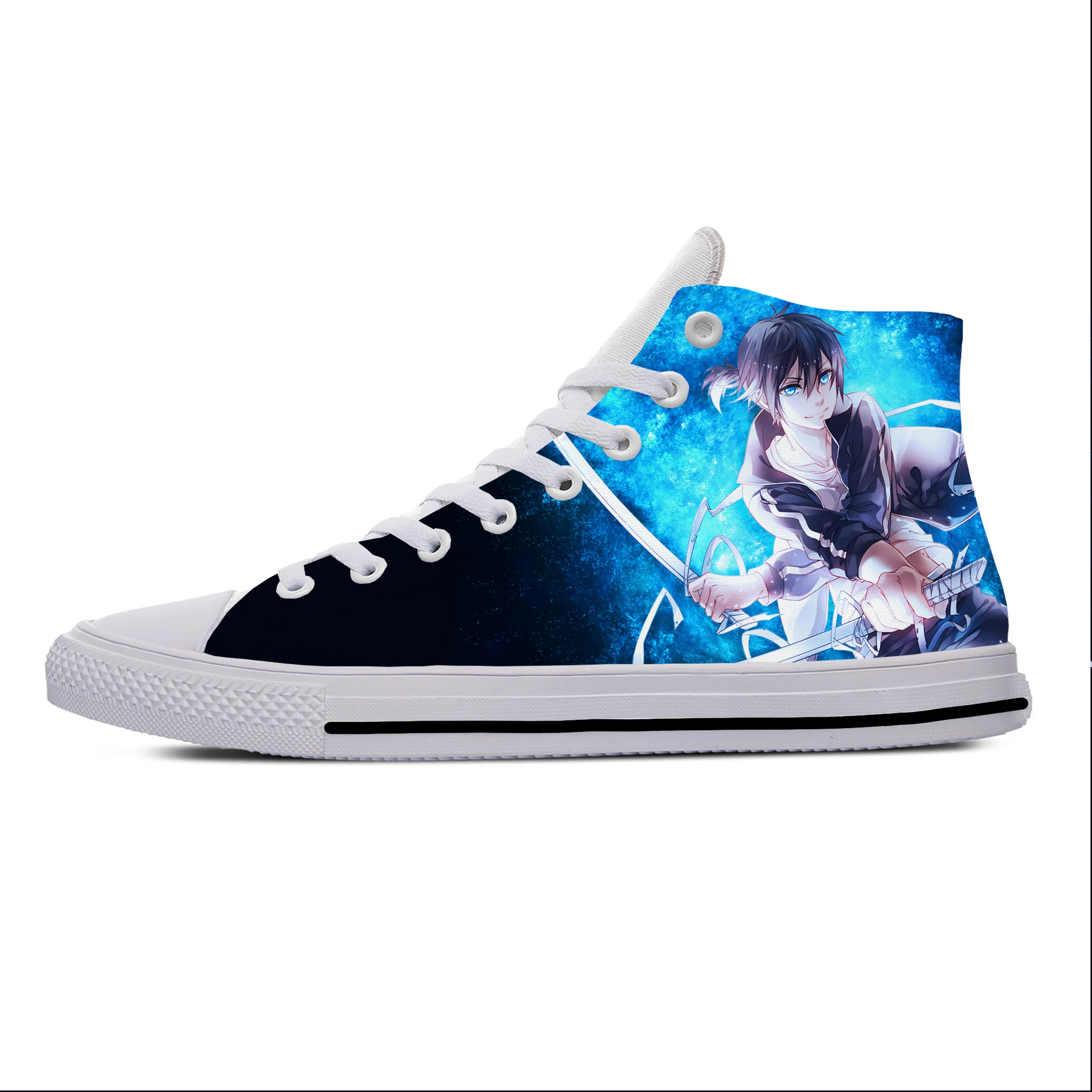 

Summer Japanese Anime Manga Cartoon Noragami Yato Board Shoes High Top Lightweight Casual Shoes Breathable Men Women Sneakers