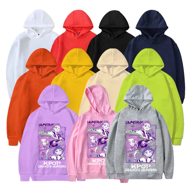 女性のコスプレ服 KPop デーモンハンターズ スウェットシャツ ブラックパーカー 長袖ガールズパーカー テーマパーティーロールプレイングコスチューム