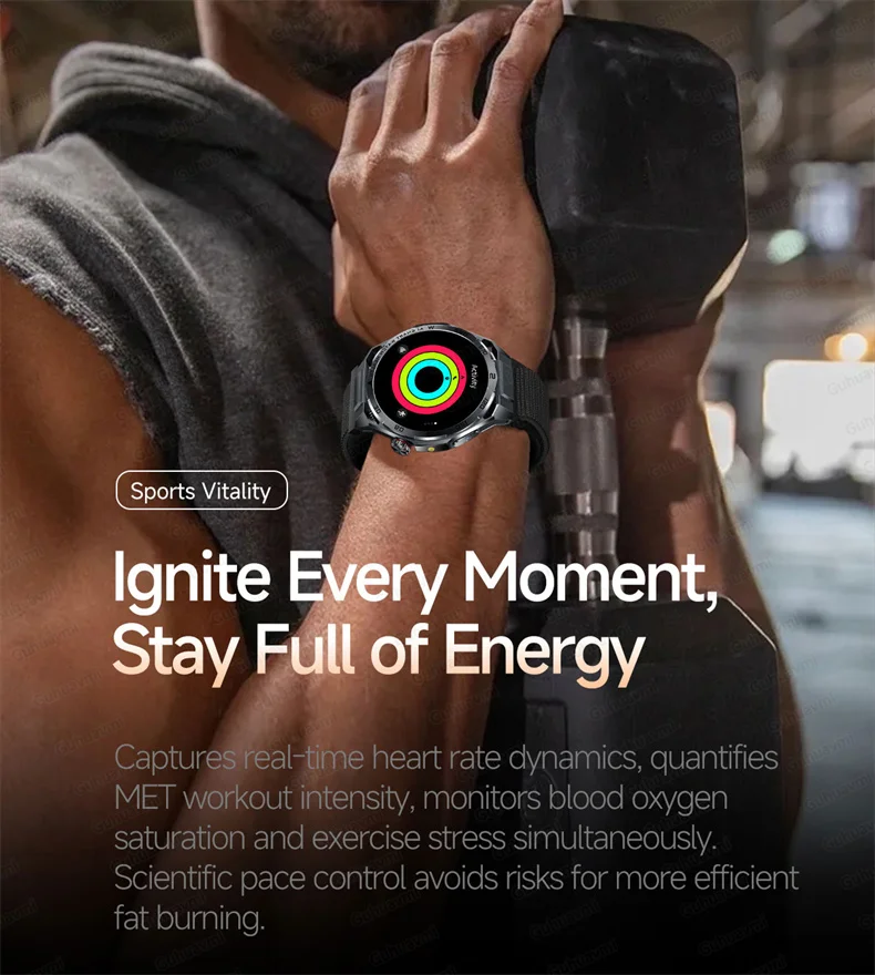 ECG Smartwatch für Herren, Bluetooth-Anruf, Fitness-Tracker, Blutdruckmessung, BO2, Schlafüberwachung, Gesundheits-Smartwatch, Sport, für Android und iOS – Detail 25
