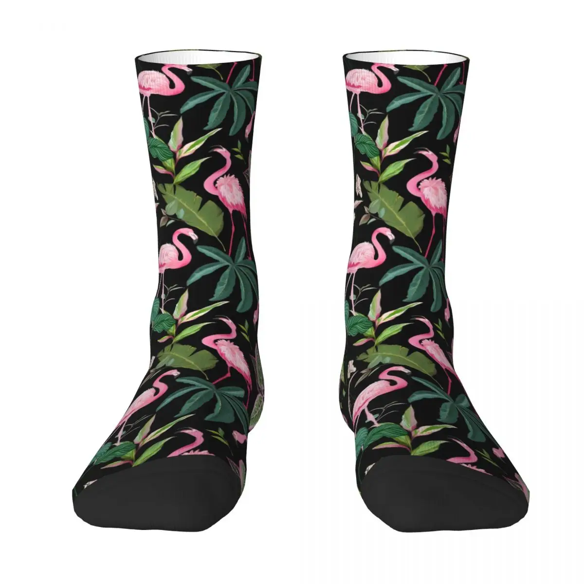 Tropical Birds Stockings Lady Pink Flamingo Print Socks Medium Soft Socks Winter Skateboard Anti-Slip Design Socks Birthday Gift