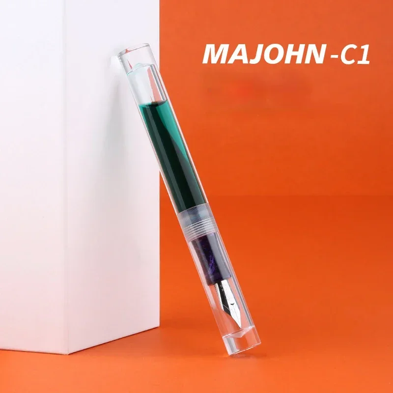 MAJOHN Final Craftsman C1 Transparent Pen Large Capacity Pen Holder Ink Storage Student Writing Practice Ink Pen Big Sharp Point