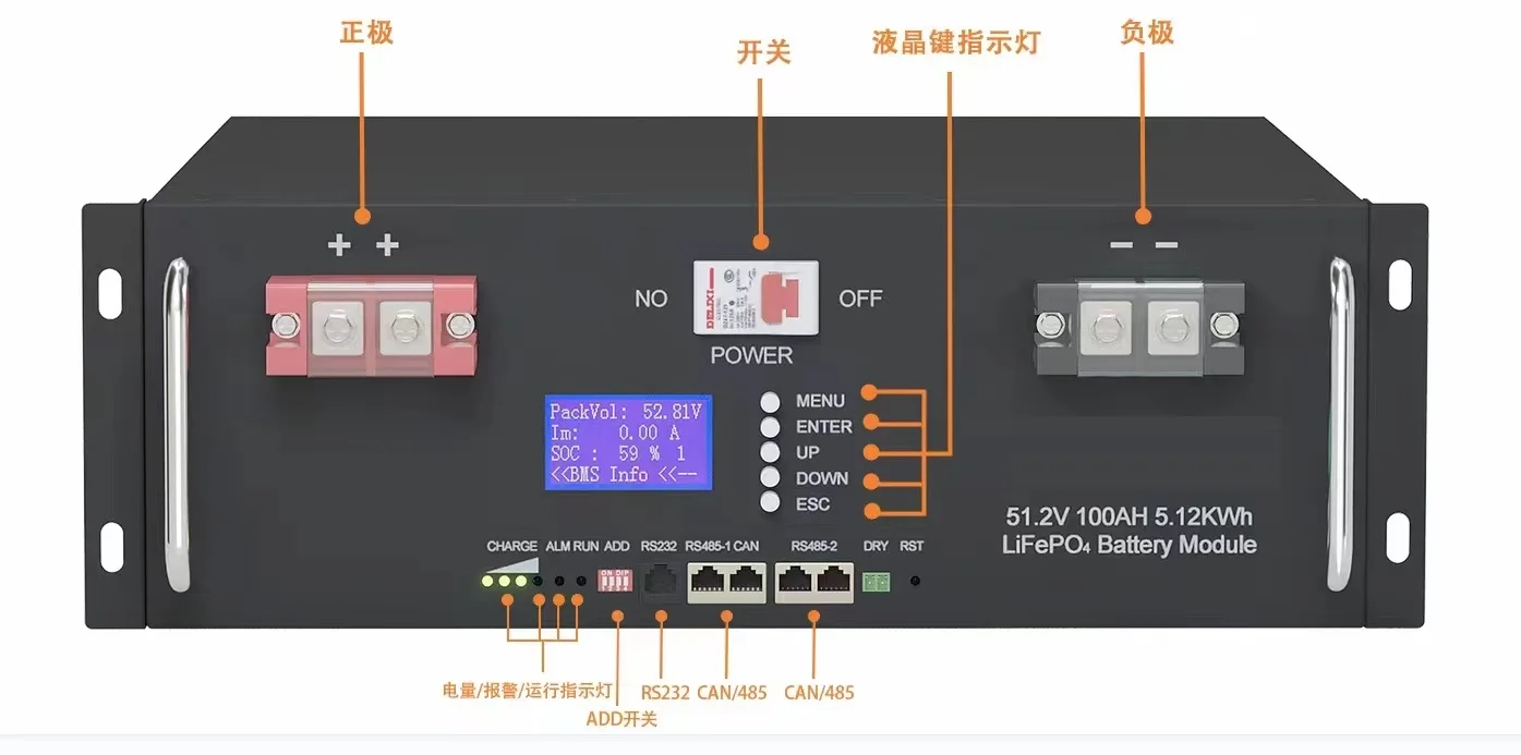 white colour new design rack mount lithium batterie lithium 48v 5kw 100ah  for off grid solar power system