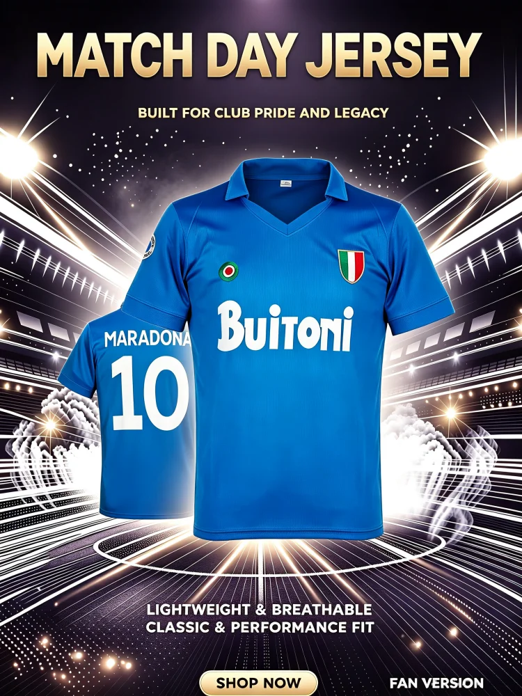 2026 New Naples Maradona 10# Retro Unisex Football Jersey Men Women 3D Printed Breathable Quick Drying T-shirt Family Kids Tees