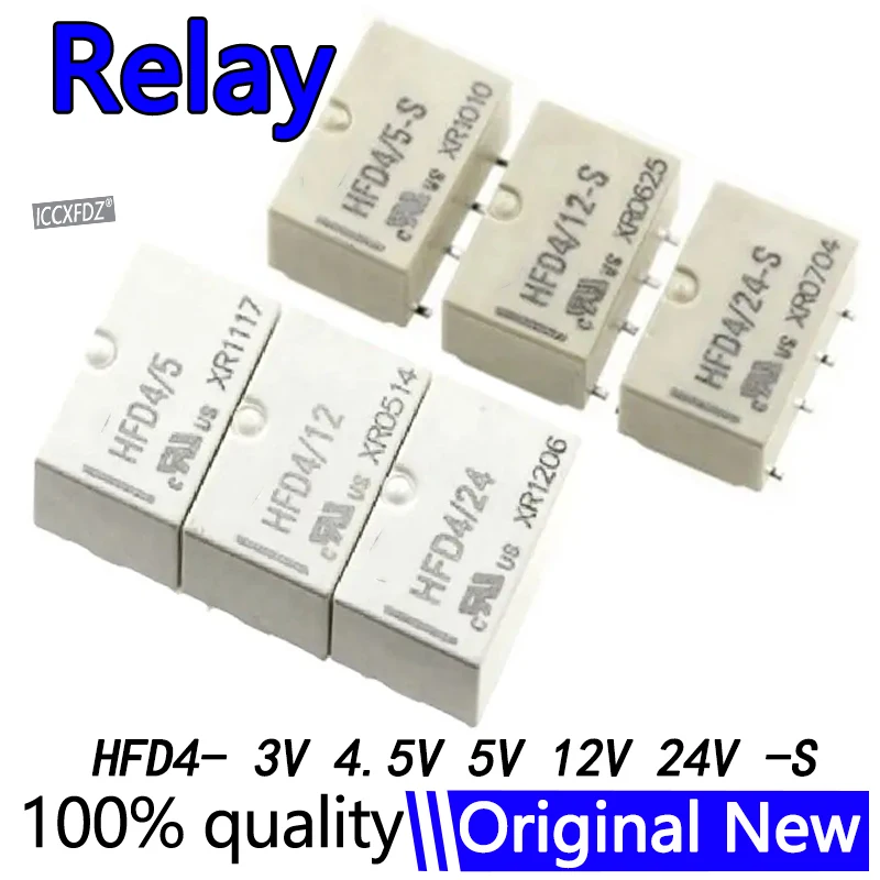 5Pcs/lot Relay HFD4-3 HFD4-5 HFD4-12 HFD4-24 3V 5V 12V 24V HFD4-3V-S HFD4-4.5V-S HFD4-5V-S HFD4-12V-S HFD4-24V-S 2A 8Pin