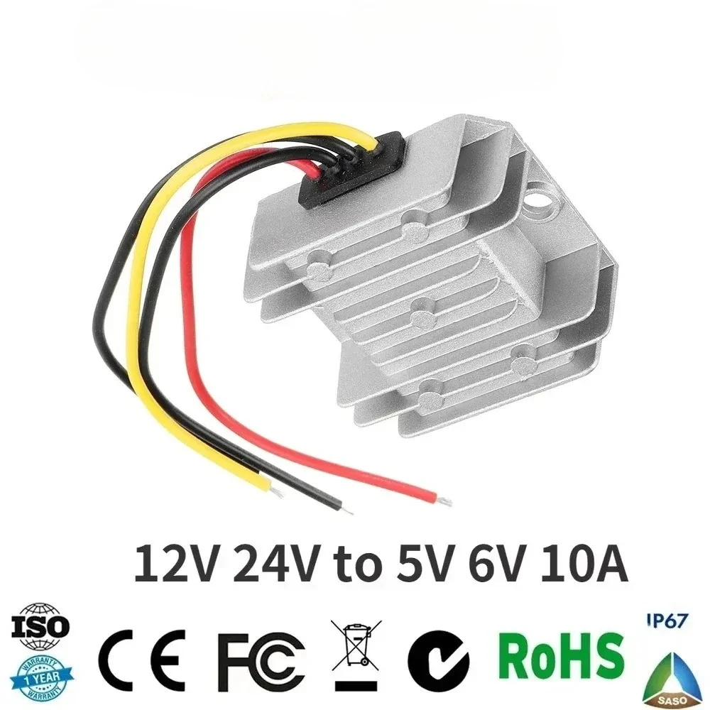 12V 24V to 5V 6V 5A 10A Buck Power Supply DC Converter Step Down 12 Volt to 5 Volt Regulator Voltage Reducer for Cars Toys CE