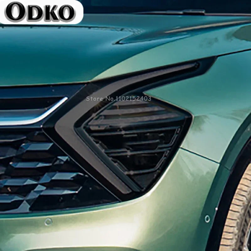 

For Kia Sportage NQ5 2022 Present Pcs Car Headlight Protective Film Headlamp Restoration Transparent Black TPU Sticker