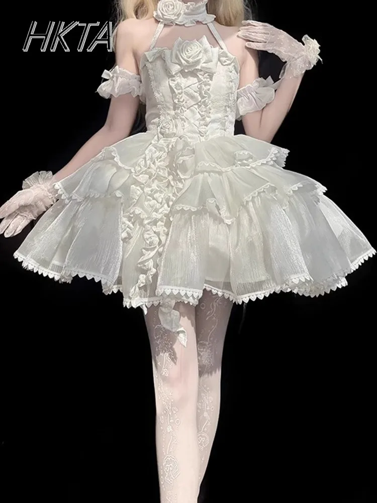 Słodka, seksowna sukienka Lolita w kolorze fioletowym, wyszczuplająca w talii, z dekoltem w kształcie kokardy, krótkim rękawem, idealna na urodziny, Bar Mitzwa, imprezę, sukienka księżniczki dla kobiet.