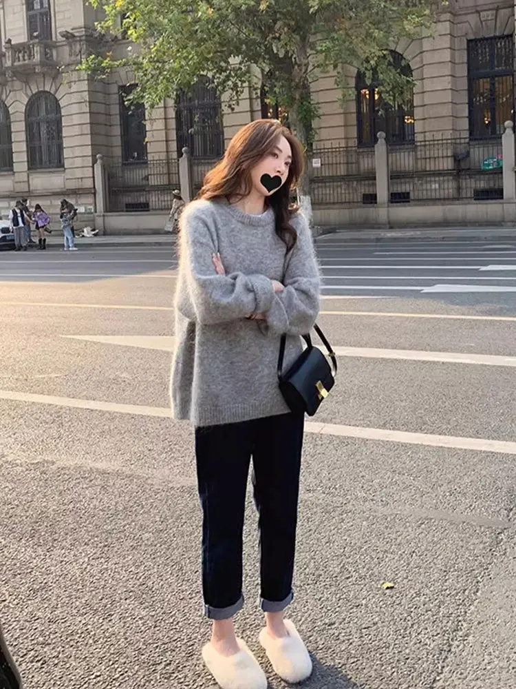 Sweaters Women Korean Style Baggy All-match Casual Popular Long Sleeve High Street Office Lady Autumn Knitwear College Aesthetic