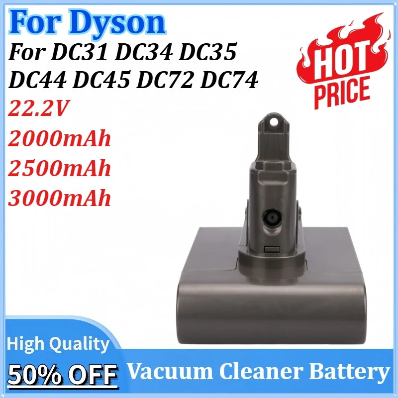

22.2V 3000mAh Vacuum Cleaner Battery for Dyson DC31 DC34 DC35 DC44 DC45 DC72 DC74 V6 V7 V8 V10 Rechargeable Battery (Type-B)