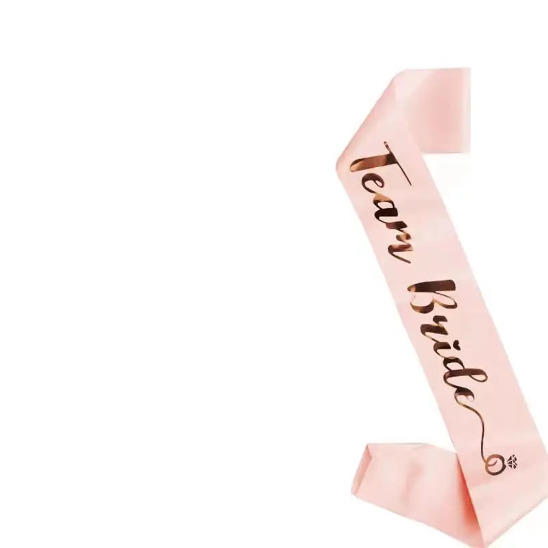 

1Set Rose Gold Team Bride To Be Satin Sash for Bridal Shower Wedding Bachelorette Party Hen Party Decoration Supplies