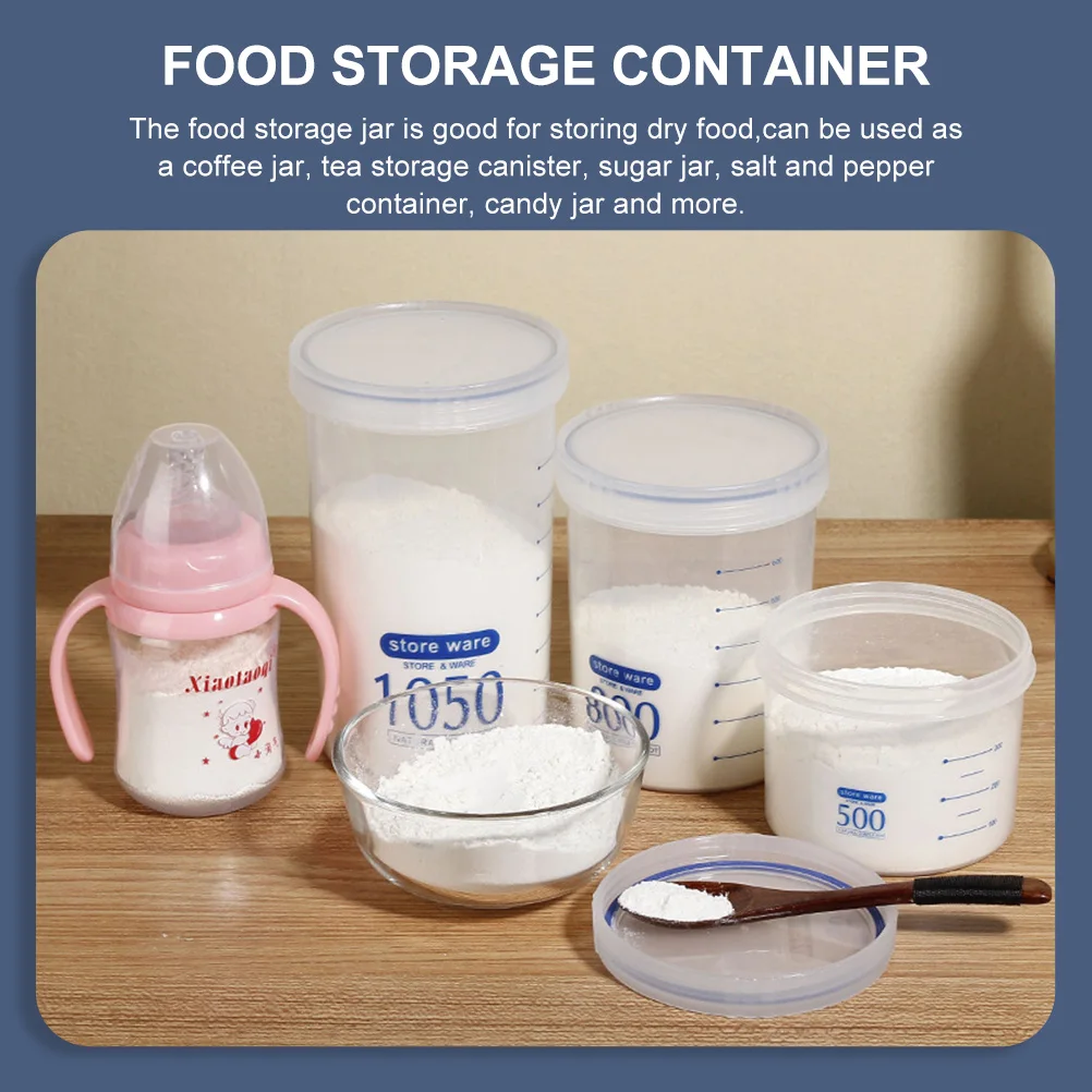 

2 Pcs Protein Powder Storage Tank Cereal Containers Airtight Food Sealed Grade Pp Grains Jars