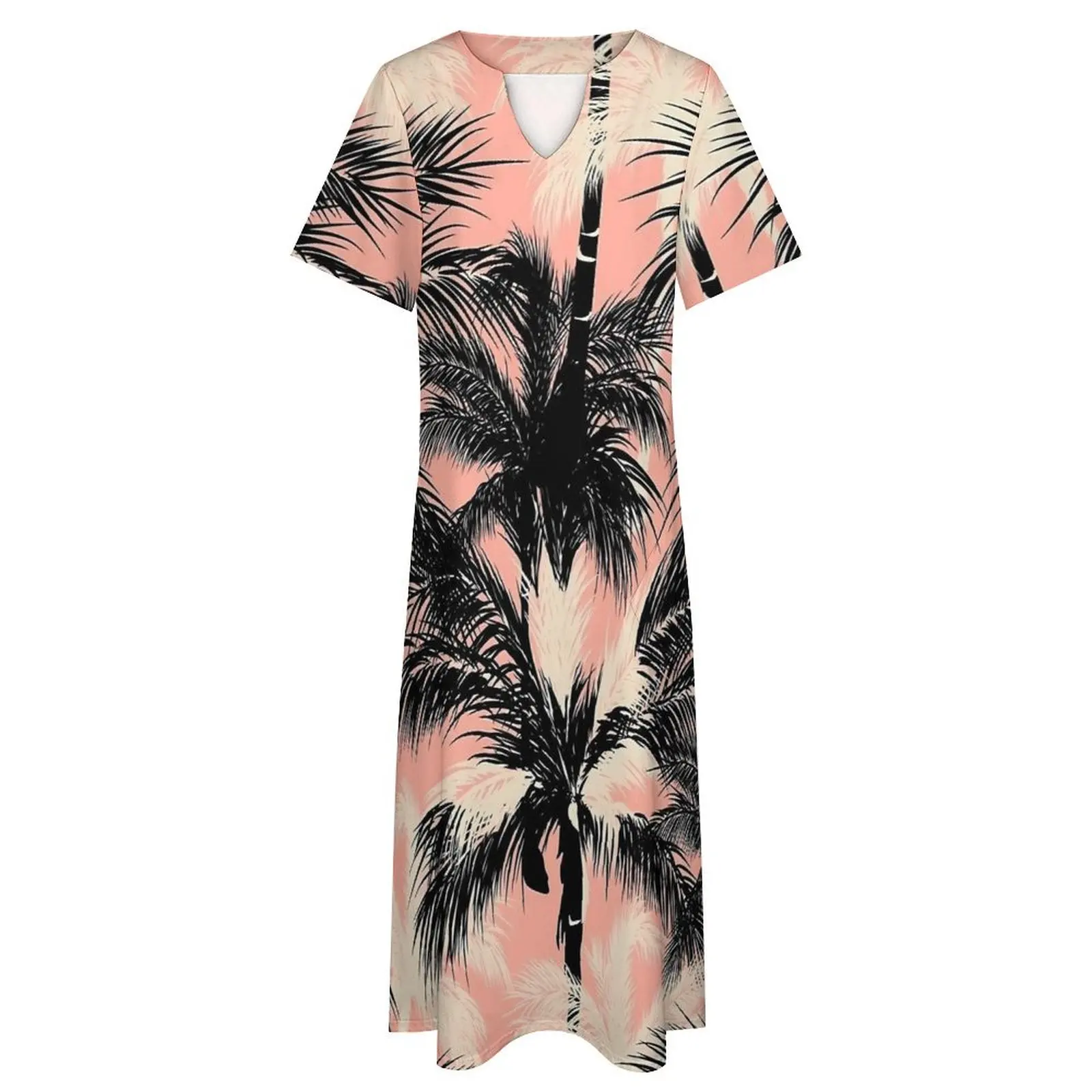 Sunset Palm Trees Art Dress Summer  Street Style Boho Beach Long Dresses Female Beach Maxi Dress Birthday Present