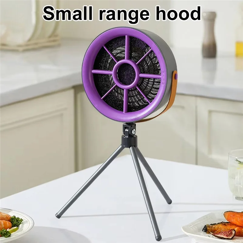 ABKJ-Desktop Range Hood Detachable Kitchen Exhaust Fan With 3 Speed Mini Extractor Hood For Indoor BBQ Hot Pot And RV Kitchen