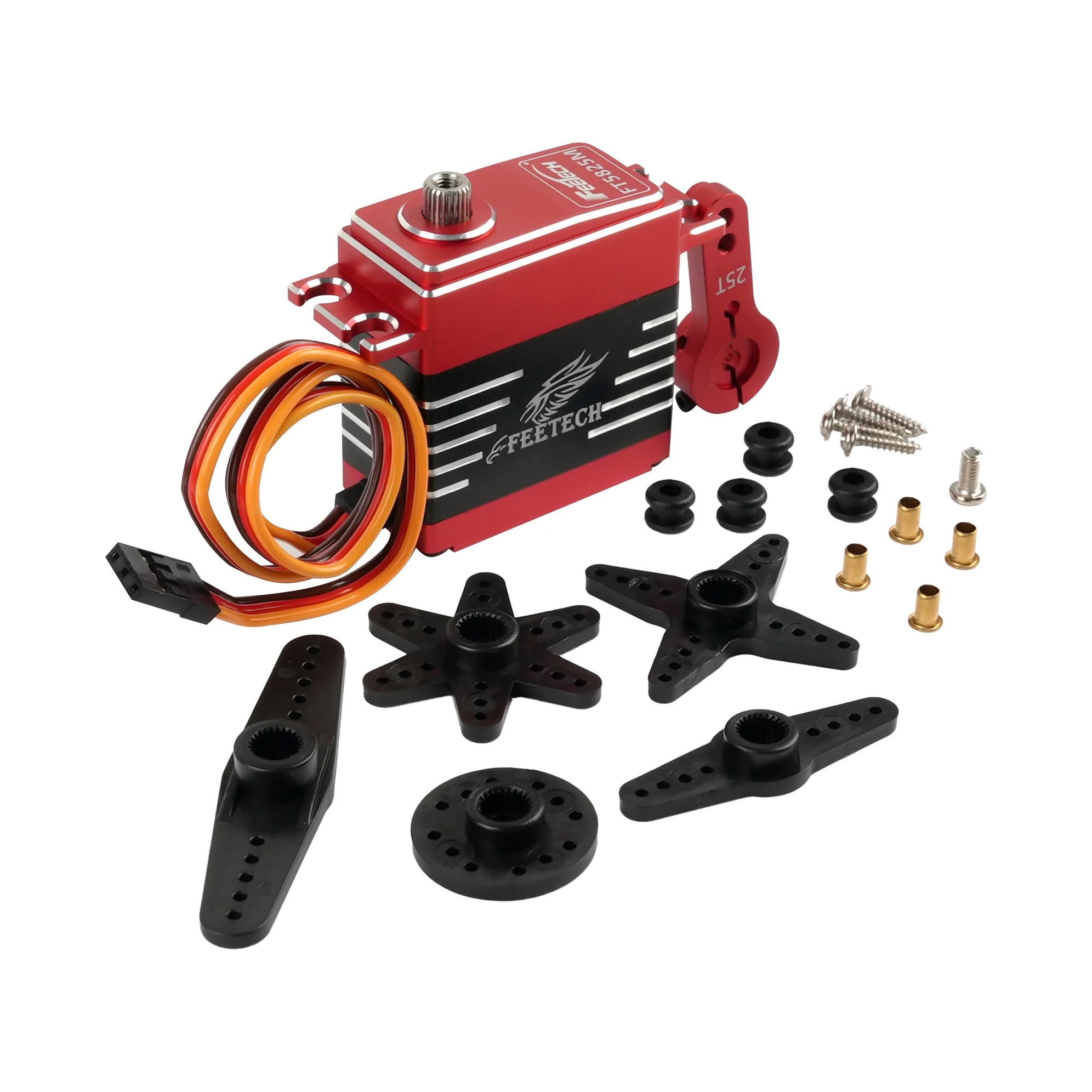 FT5825M 25KG Servo Digitale Metal Gears 180 Gradi PWM Servo di Controllo per 1/8 1/10 Bilancia RC Auto Camion Crawler Elicottero 1/2/4 pezzi