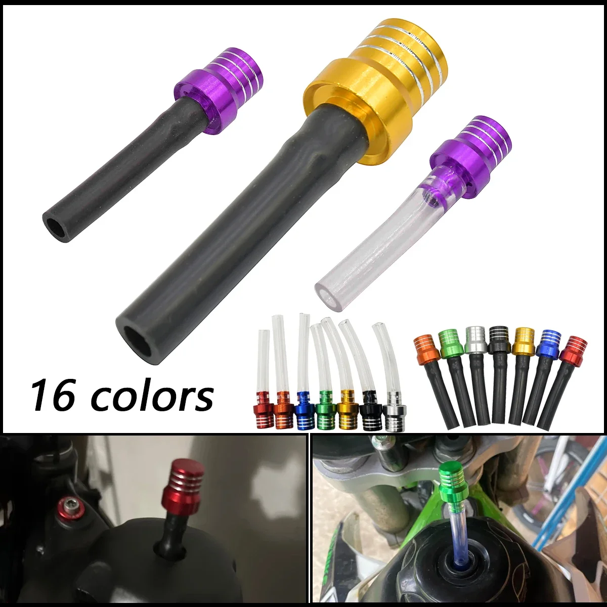 

1PC Motorcycle Gas Fuel Cap 2 Way Valves Vent Breather Hoses Tubes For Motocross ATV Quad Dirt Pit Bike Fuel Tank Breather Pipe