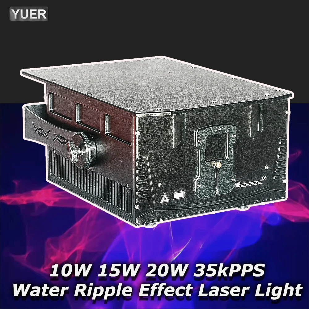 YUER Pro IP58 10W 15W 20W Water Ripple RGB Laser Projector Light DMX Disco DJ Party Stage Lighting Halloween Christmas Holiday