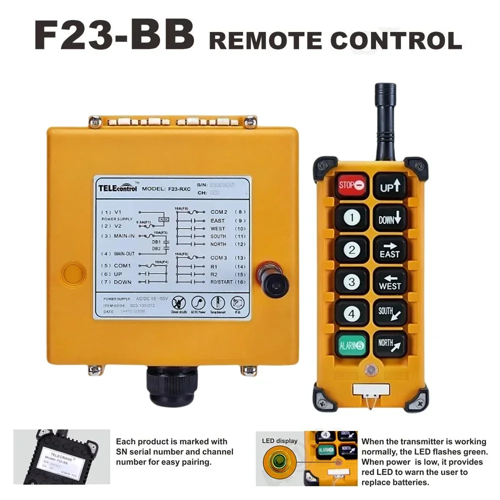 Industrial Remote Controller F23-A++/F23-BB 18-65V 65-440V 1/2 Transmitters 1 Receiver Electric Hoist Wireless Switches