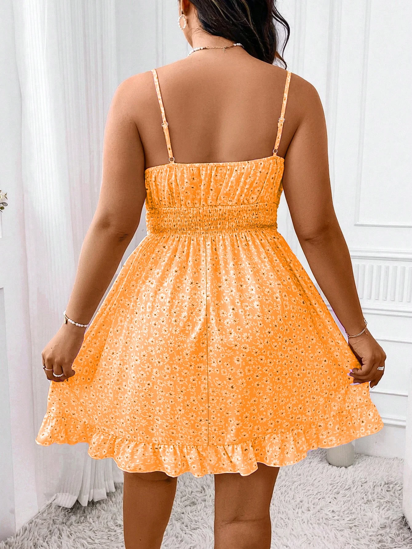 فستان ماكسي مطبوع بمقاس كبير للسيدات، تنورة كاجوال نصف طول، متعددة الاستخدامات، بدون كي، ملابس خارجية أنيقة #3