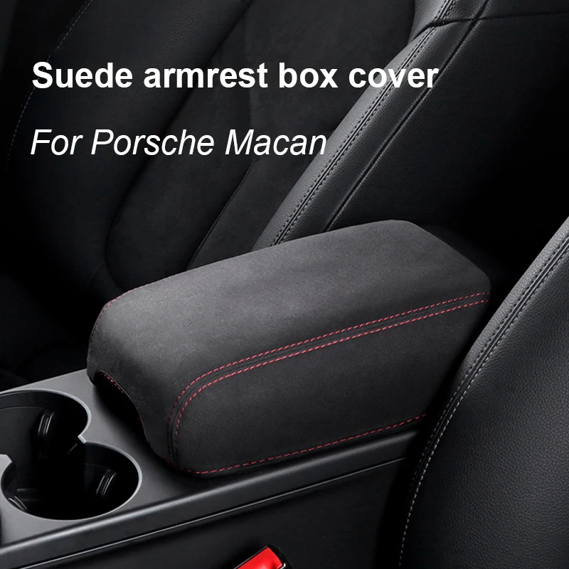 

Car Suede Armrest Box Cushion Cover Interior Center Console Armrest Protective Pad Shell Case For Porsche Mancan 2014-2024 2023