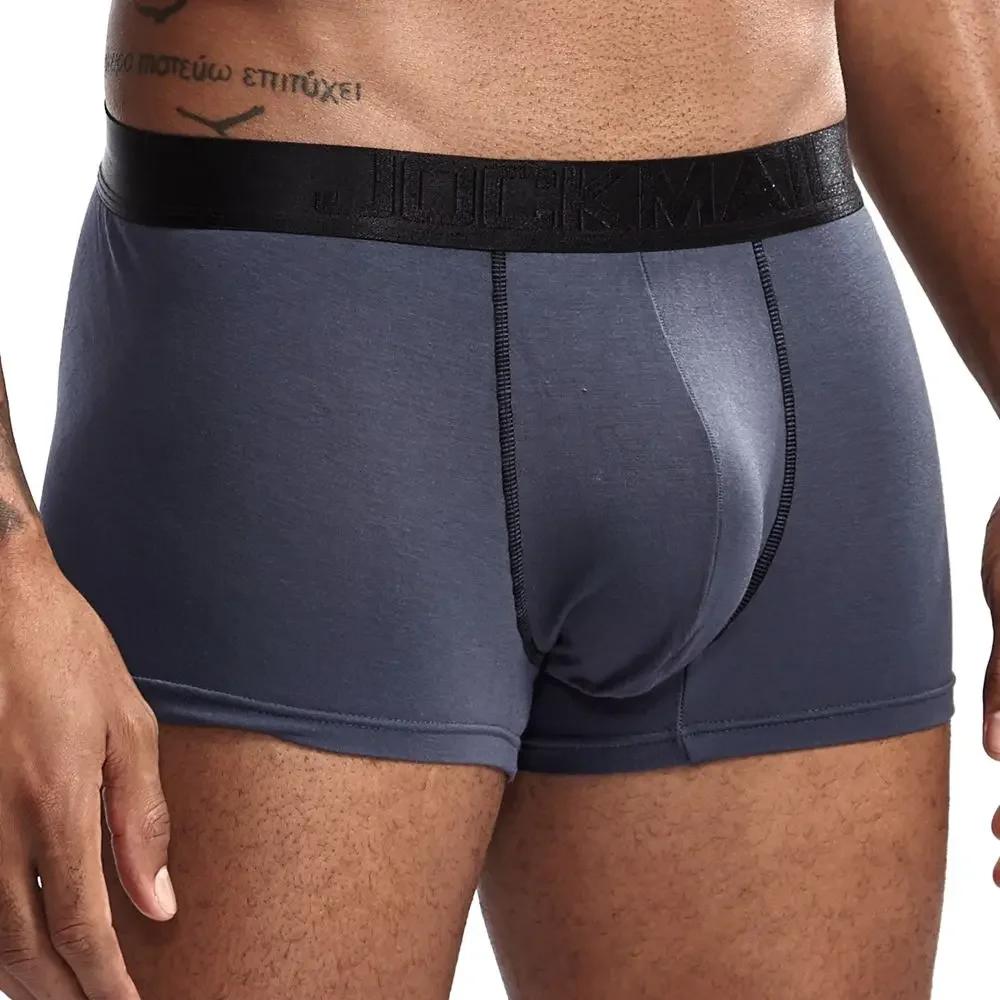 Jockmail modal masculino macio boxershort scrotum cuidados cápsula função juventude saúde seul convexo separação boxer