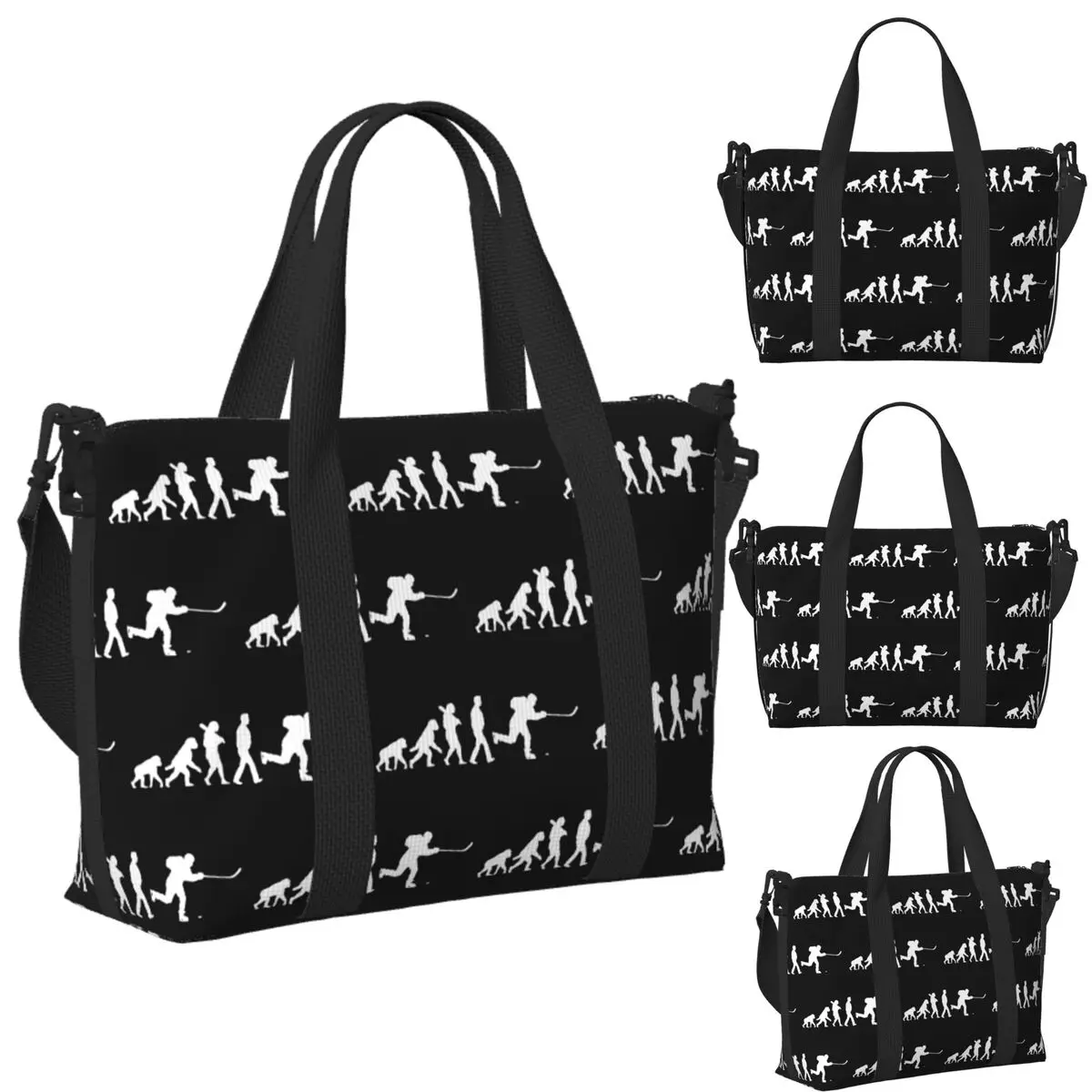 

Custom Evolution Hockey Beach Travel Bag Large Capacity Tote Bags for Gym Yoga Women Shopping Duffle Shoulder Bag