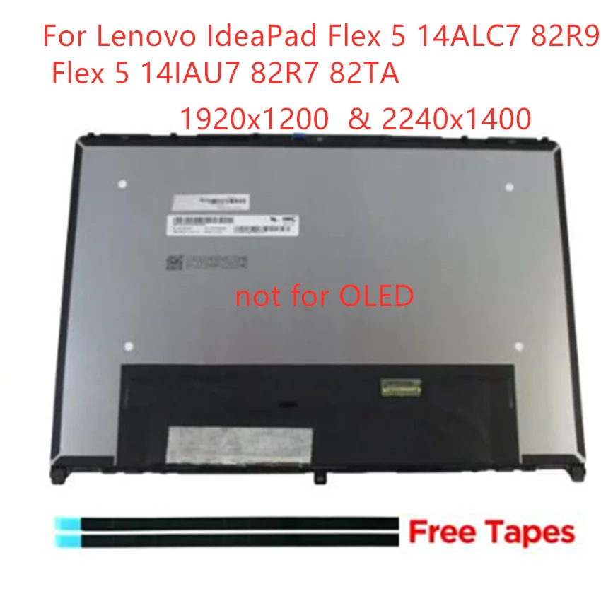 LCD Display Touch Screen Digitizer Assembly For Lenovo IdeaPad Flex 5 14IAU7 14ALC7 14ABR8 14IRU8 82R7 82R9 82XX 82Y0 14.0