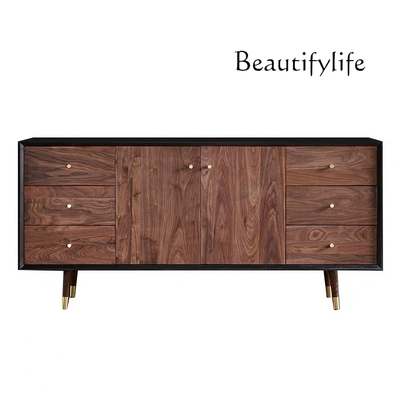 

Nordic Solid Wood Sideboard Simple Modern Tea Cabinet Locker Living Room Light Luxury Hallway Storage Cabinet