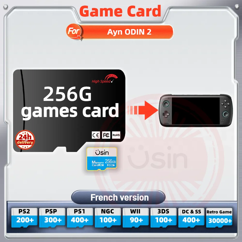 Memory Game Card For Ayn Odin 2 ODIN2 Mini French version Retro PS2 PSP Games Android Gaming portable Console SD H-SPEED 256G