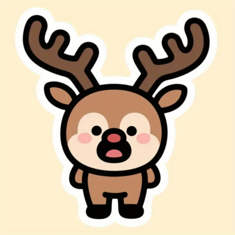 

1PC Lively Cartoon Reindeer Sticker for Decor & Creative Styling" Sticker, Suitable for Scrapbooks, Phone Cases