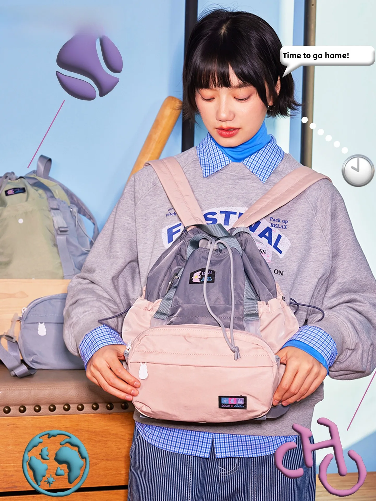 

Large Capacity Commuter Backpack Women's Crossbody Double Shoulder Bag Lightweight Foldable Soft Fabric Handbag with Multiple...