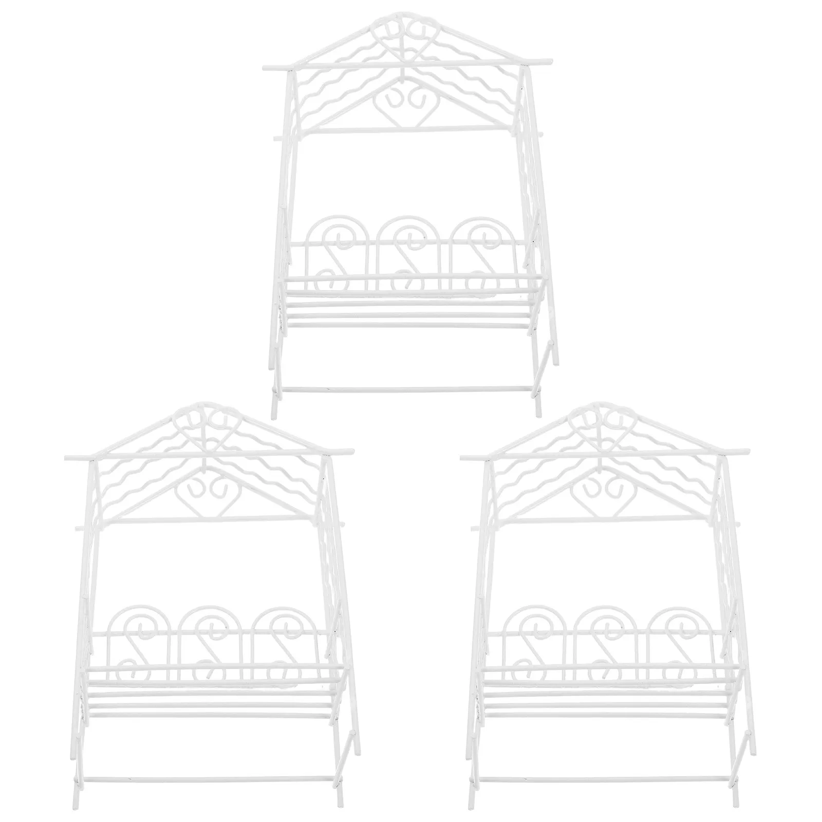 

3Pcs Miniature Iron Arch Frame Romantic Couple Wedding Arch Micro Landscape Decorations Fairy Garden Accessories