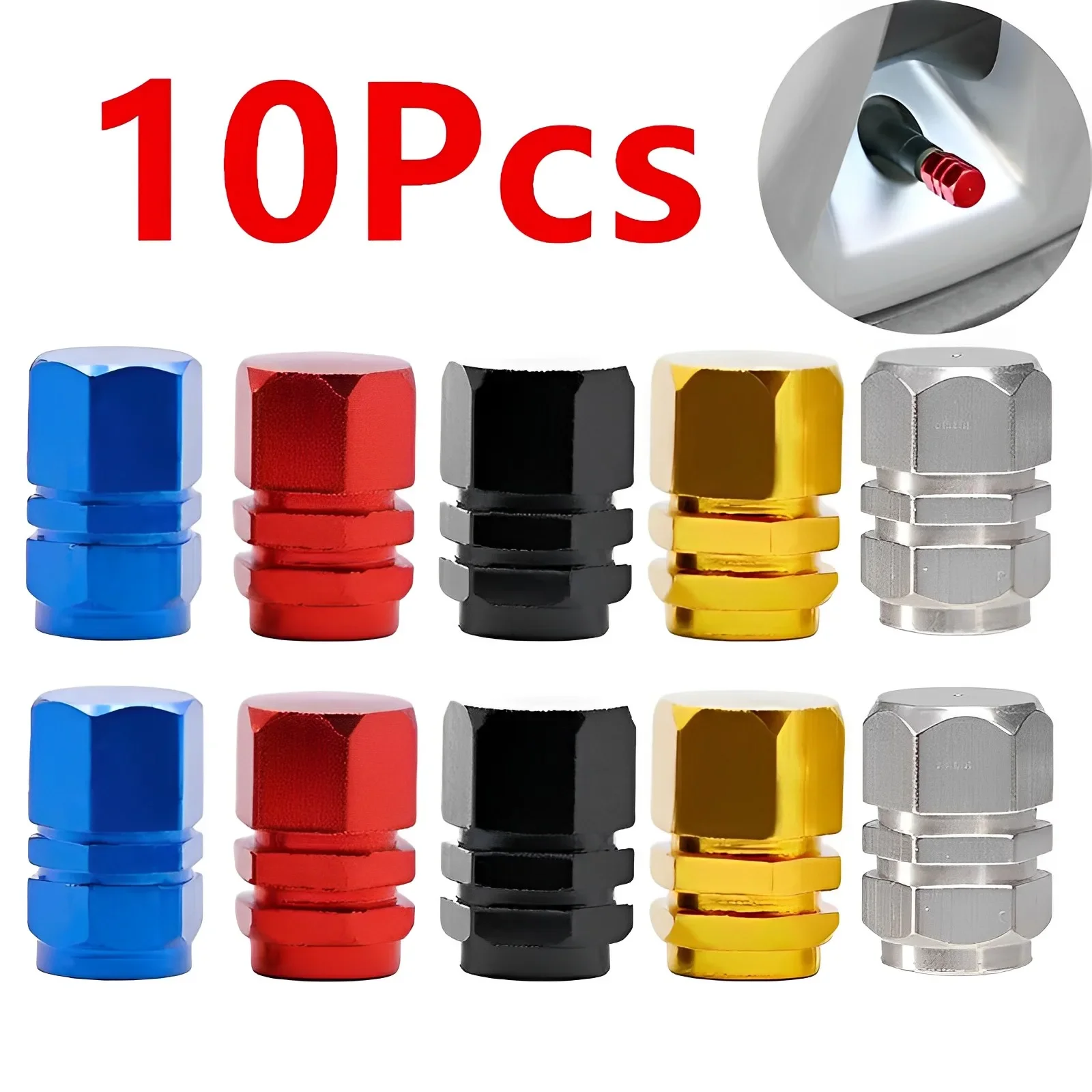 10Pcs Car Wheel Tire Valve Stems Caps Aluminum Tyre Rim Stem Covers Airdust Waterproof for BMW Auto Moto Car Accessories Tool