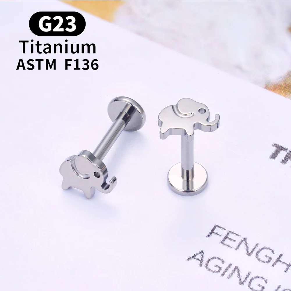 G23 Titanium Ear Studs Piercing Tragus Cartilage Conch Earrings Heart Zircon Internal Thread 16G Labret Lip Ring Body Jewelry