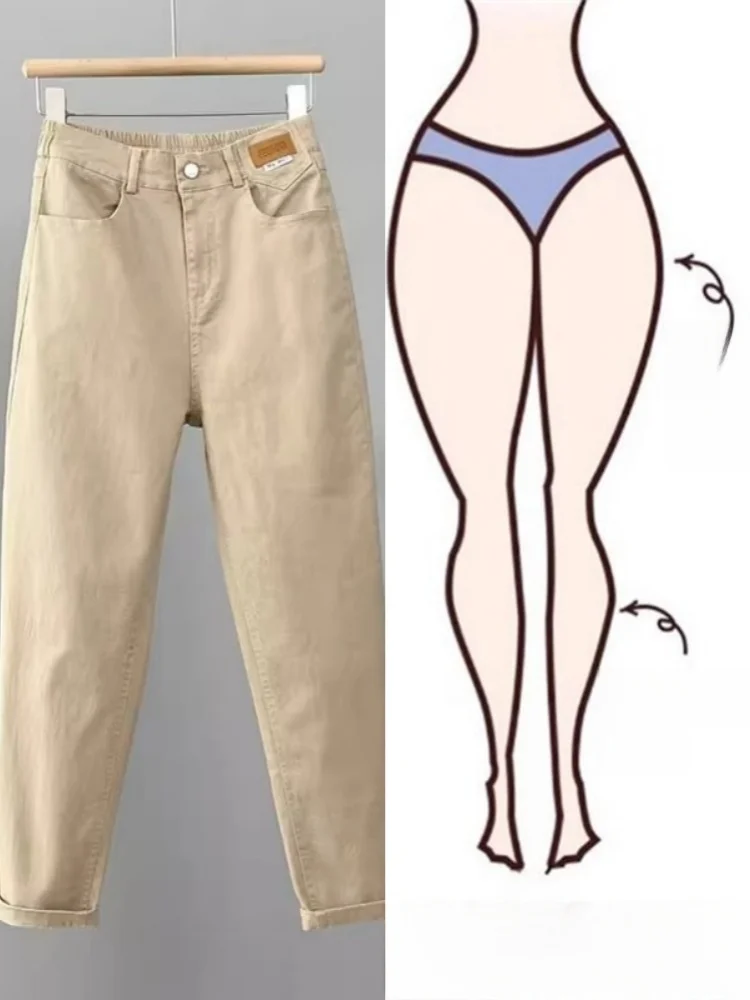 Bla Jeans da papà a vita alta a gamba dritta Primavera Autunno da donna Nuovi pantaloni Sle Harlan Casual comodi pendolari coreani Sle