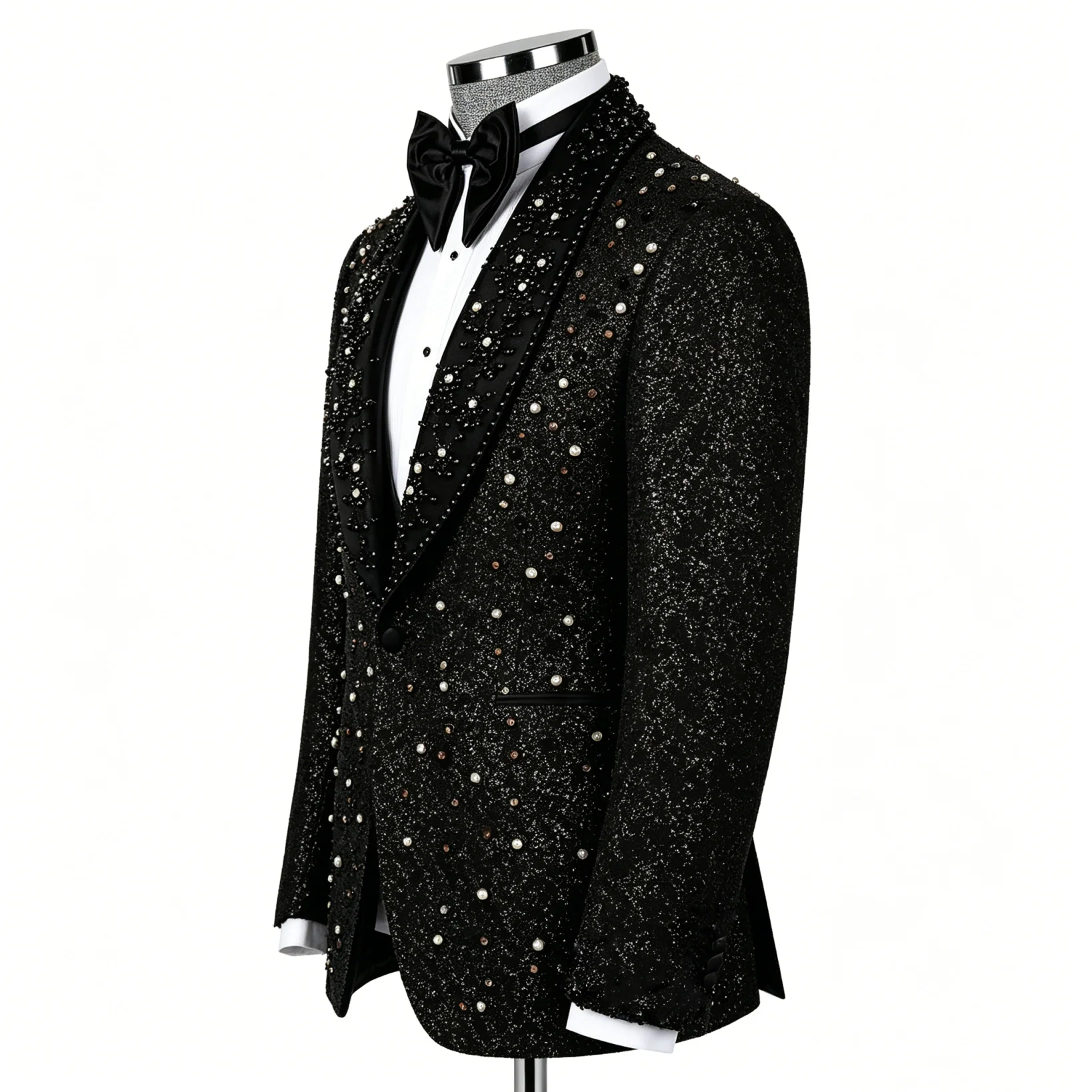 Fashion 2 Pieces Men Wedding Tuxedos Shawl Lapel Prom Blazers Loose Fit Customized Prom Male Party Groom Wear